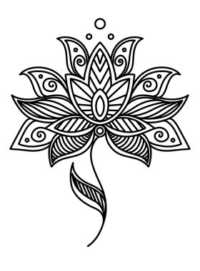 Vintage Farsça desenli çiçek öğe