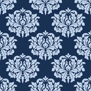 Mavi sorunsuz damask deseni