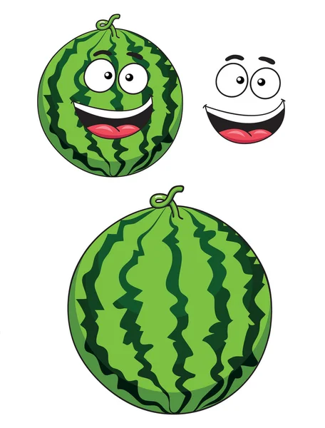Cartoon ripe watermelon fruit — Stock Vector