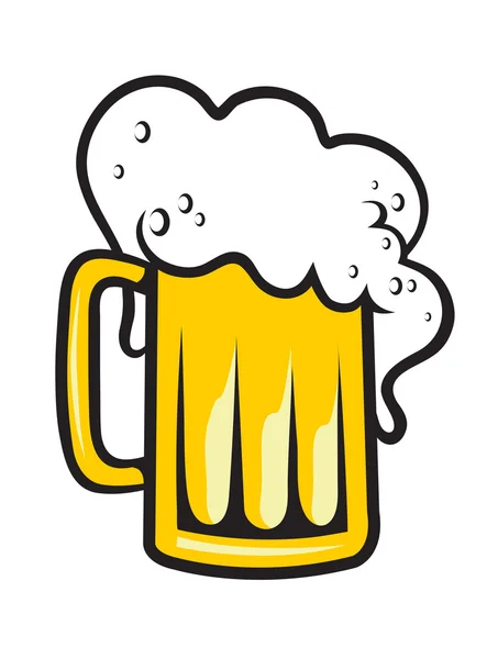 Korbel piva s pěnivý hlavou — Stockový vektor