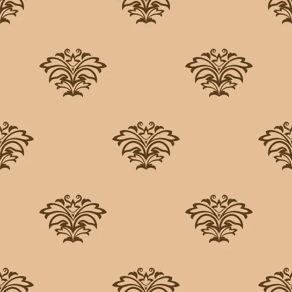 Beige Blumen nahtlose Muster Hintergrund — Stockvektor