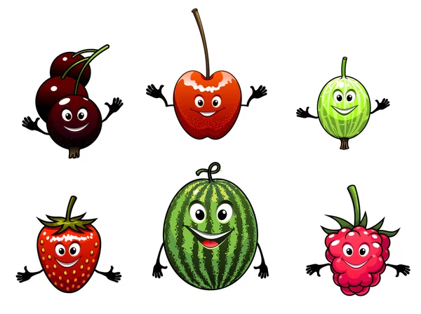 Happy friendly fruit — Stock Vector