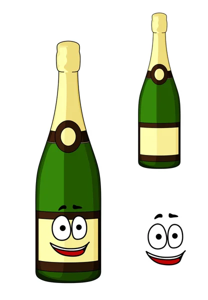 Szczęśliwy zielone butelki szampana luksusowe — Wektor stockowy