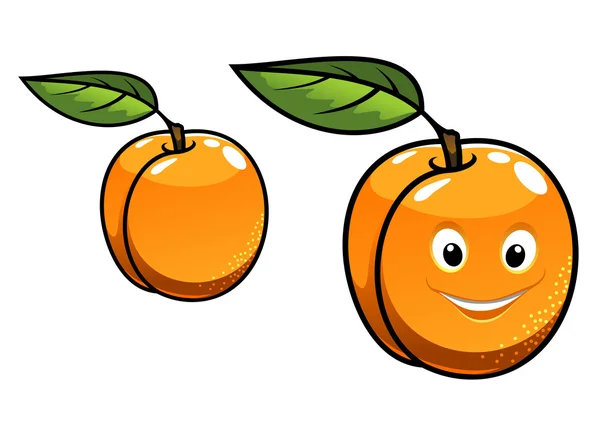 Linda fruta de albaricoque naranja feliz — Vector de stock
