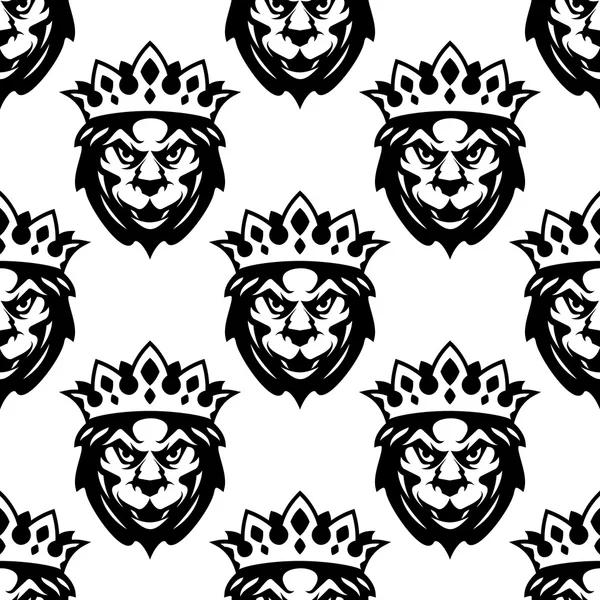 Modèle sans couture d'un lion royal — Image vectorielle