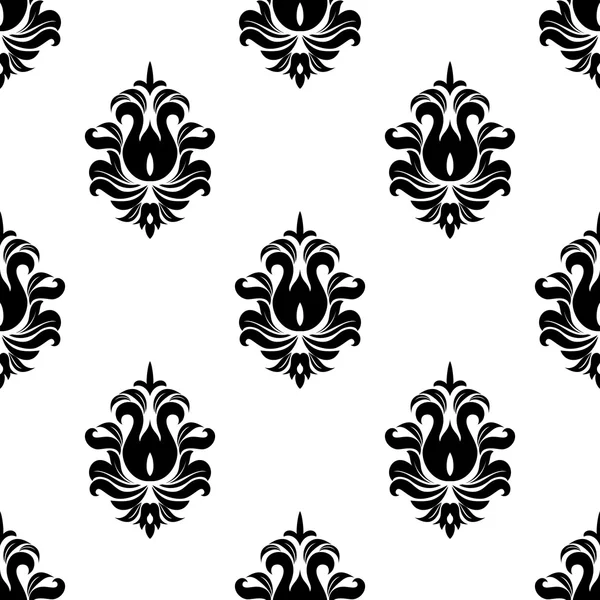 Motif floral décoratif sans couture — Image vectorielle