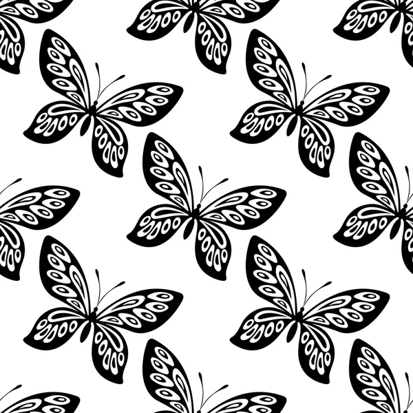 Vlinder naadloos patroon — Stockvector
