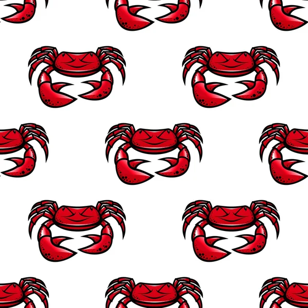 Nahtlose Muster einer rot-marine-Krabbe — Stockvektor