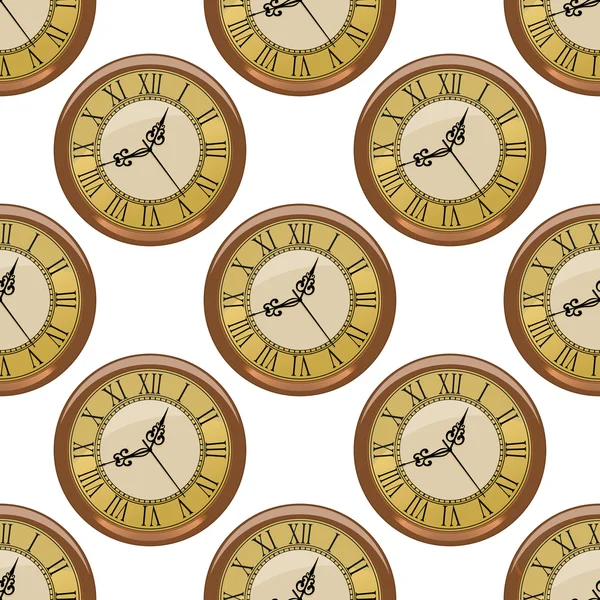 无缝模式的古董钟表 — 图库矢量图片
