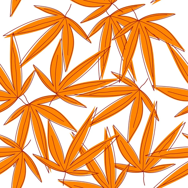 Seamless background with orange withered leaves — Stock Vector