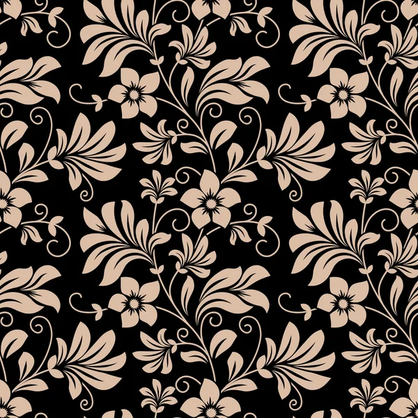 Vintage bloemen behang naadloze patroon — Stockvector