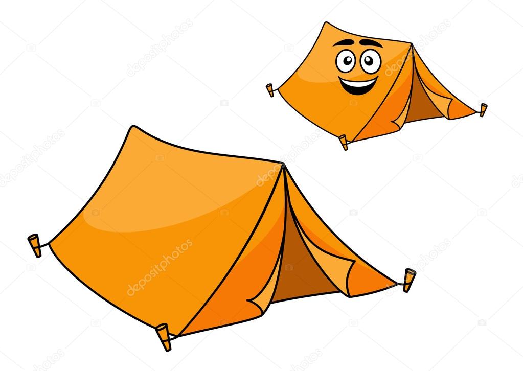 Two colorful orange tents