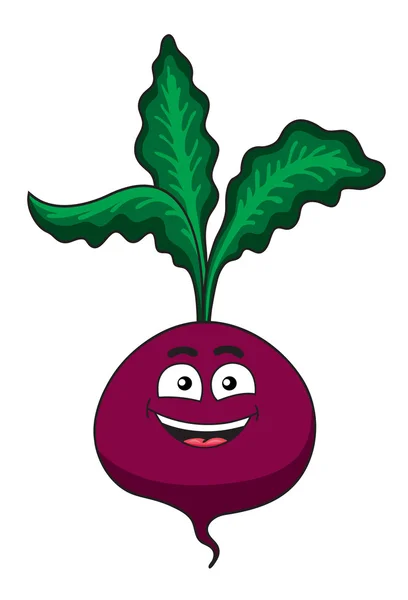 开朗快乐卡通甜菜根蔬菜 — 图库矢量图片
