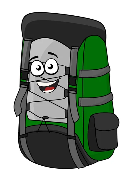 Mochila o mochila verde de dibujos animados — Archivo Imágenes Vectoriales