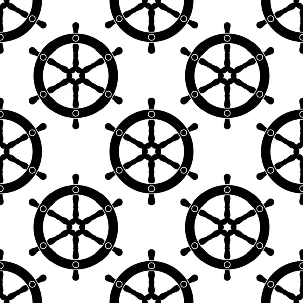 Vintage ships wheel seamless pattern — Stock Vector