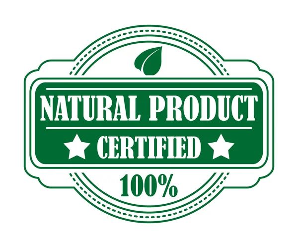 Etichetta di garanzia che certifica un prodotto naturale — Vettoriale Stock