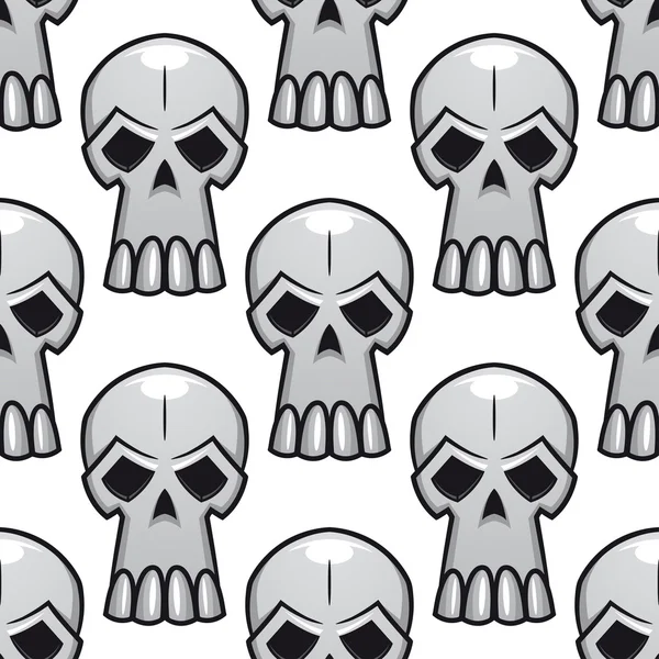 Seamless pattern of angry stylized skulls — Stock Vector