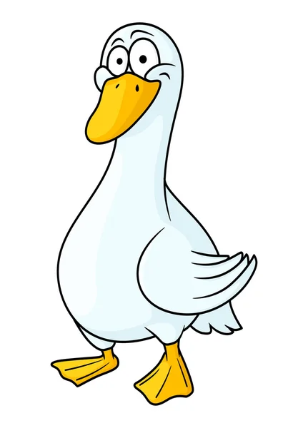 White cartoon goose — Stock Vector