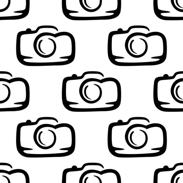 Seamless pattern of a compact camera — Stock Vector