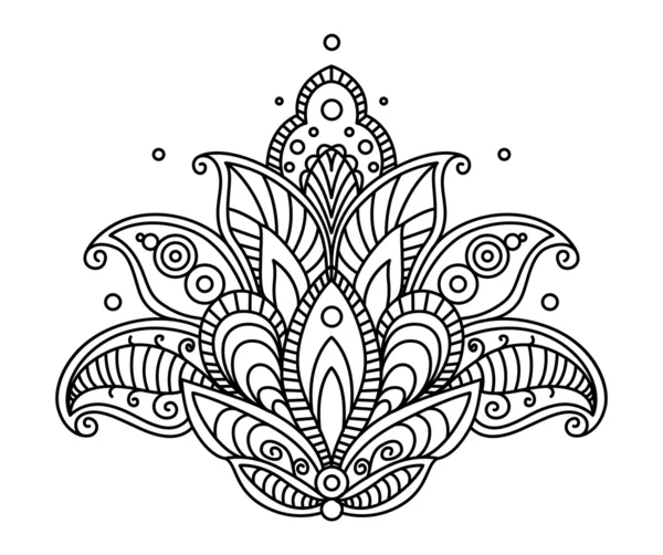 Jolie fleur paisley décorée élément de conception — Image vectorielle