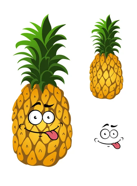 Tekenfilm ananas fruit — Stockvector