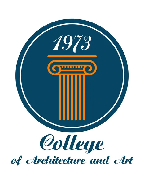 College of Architecture and Art emblem — Stock Vector