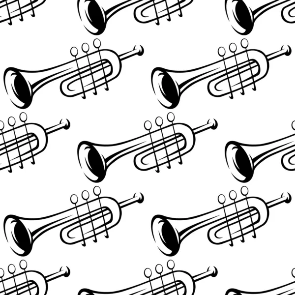Modèle sans couture de trompettes — Image vectorielle