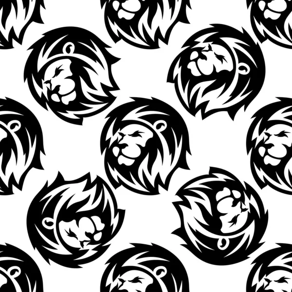 Modèle sans couture d'un lion fier — Image vectorielle