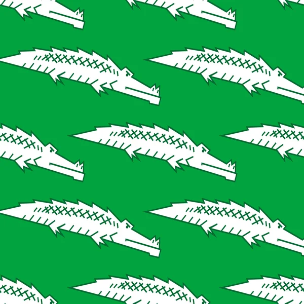 Green crocodile seamless pattern — Stock Vector