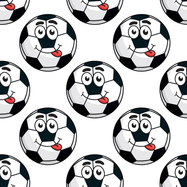 Goofy soccer ball seamless pattern — Stock Vector