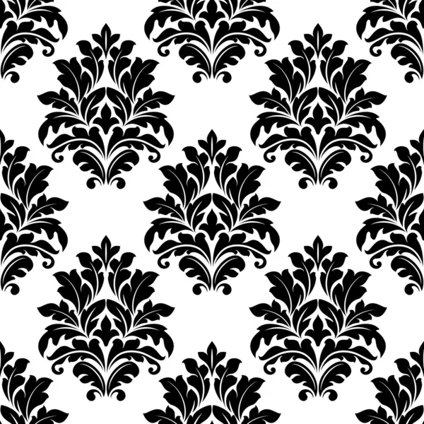 Damask seamless pattern with floral motifs — Stock Vector