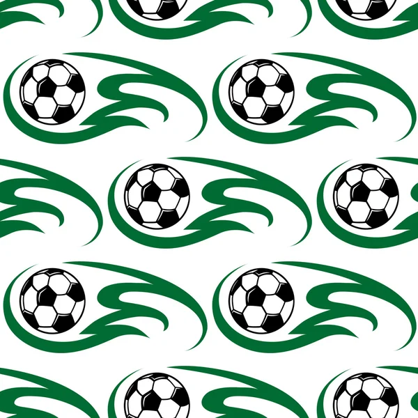 サッカー ボールのシームレスなパターン — ストックベクタ