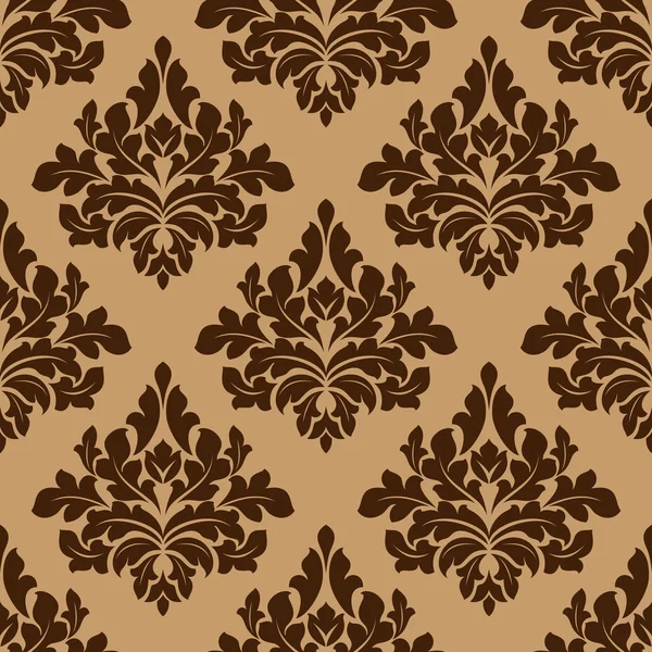 Damask seamless pattern in brown colors — Stock Vector