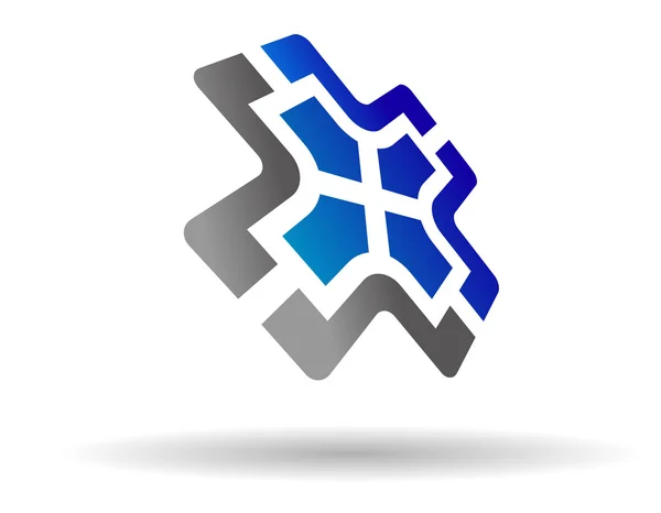 Grijs en blauw gekleurd pictogram voor webdesign — Stockvector