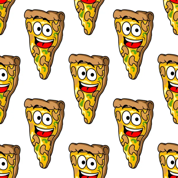 Patrón sin costuras de rebanadas de pizza de champiñones — Vector de stock