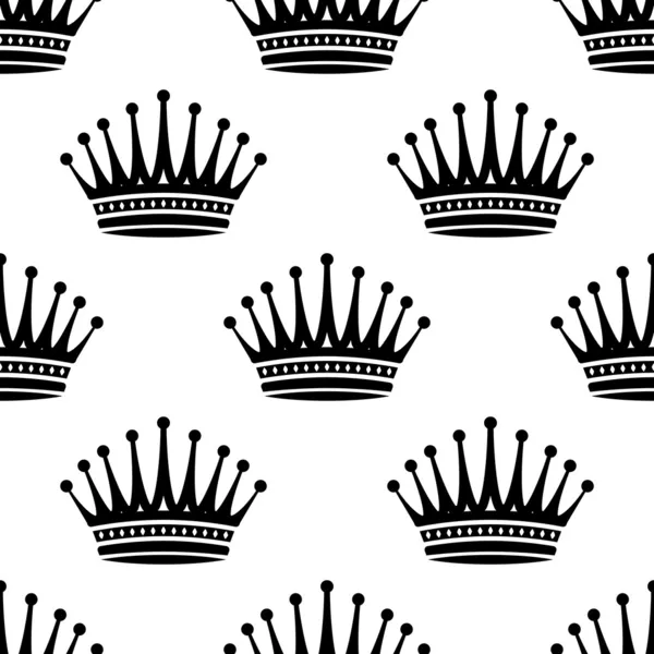Couronne royale motif de fond sans couture — Image vectorielle