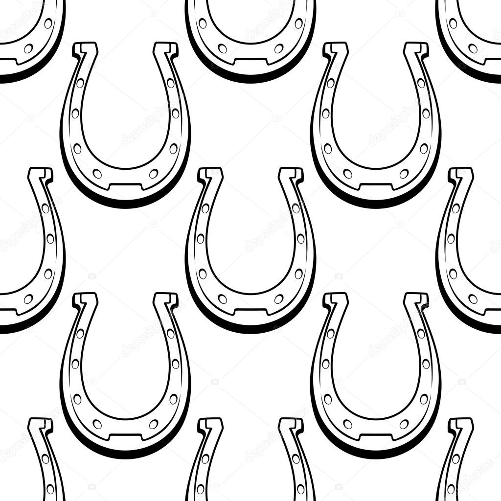 Seamless background pattern of lucky horseshoes