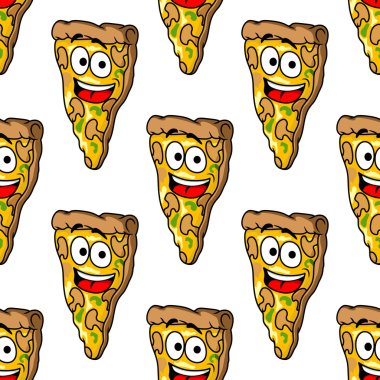 mantarlı pizza dilimleri seamless modeli