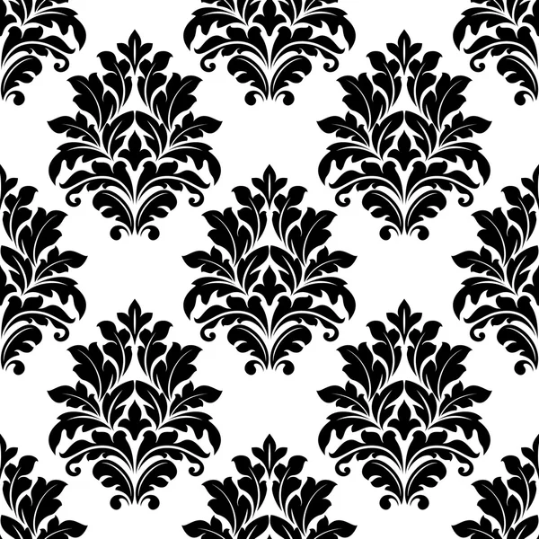 Damask seamless pattern with floral motifs — Stock Vector