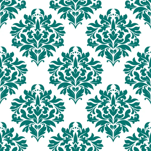 Green floral seamless pattern — Stock Vector