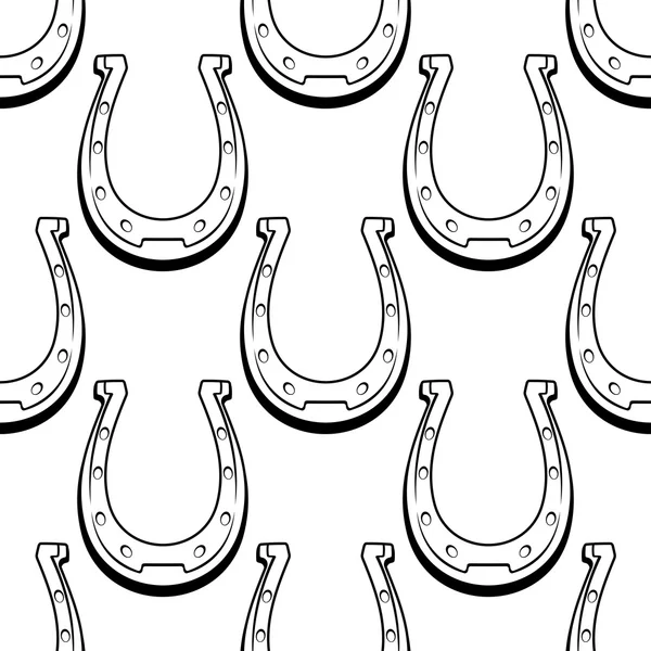 Seamless background pattern of lucky horseshoes — Stock Vector