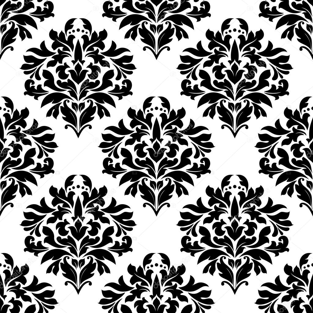 Arabesque seamless pattern with floral motifs