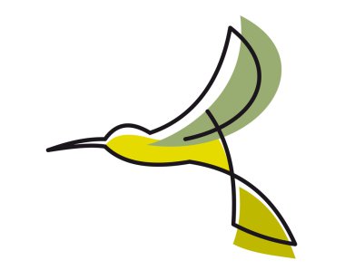 uçan stilize sinek kuşu