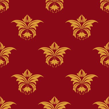 kahverengi ve sarı sorunsuz çiçek desenli