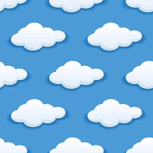 Fondo sin costuras con nubes esponjosas — Vector de stock