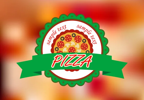 Banner de pizza sobre fondo de color — Vector de stock