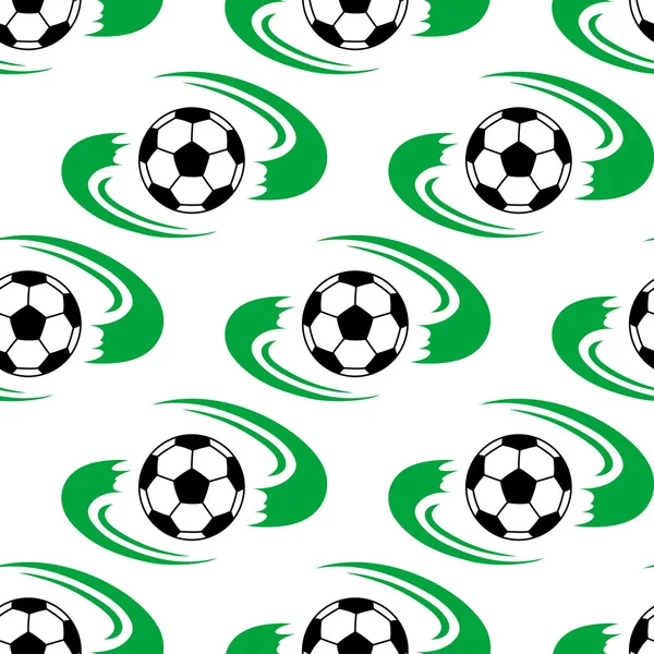 サッカー ボールまたはフットボールのシームレスなパターン — ストックベクタ