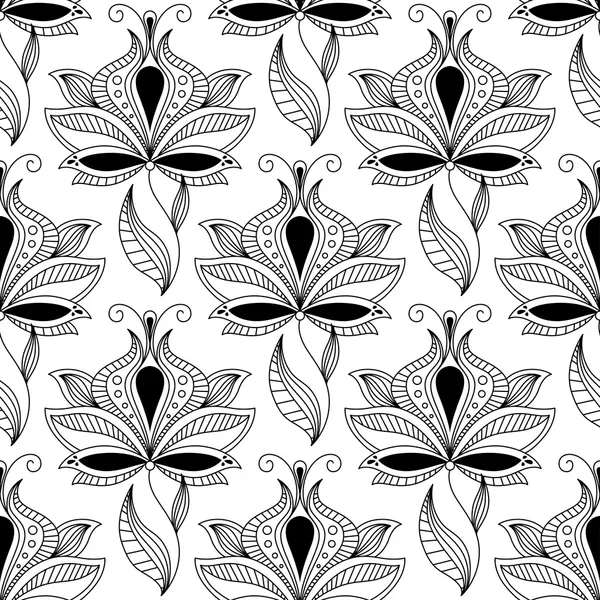 Perse motif paisley noir sans couture — Image vectorielle