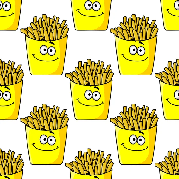 Plats à emporter souriants frites sans couture — Image vectorielle