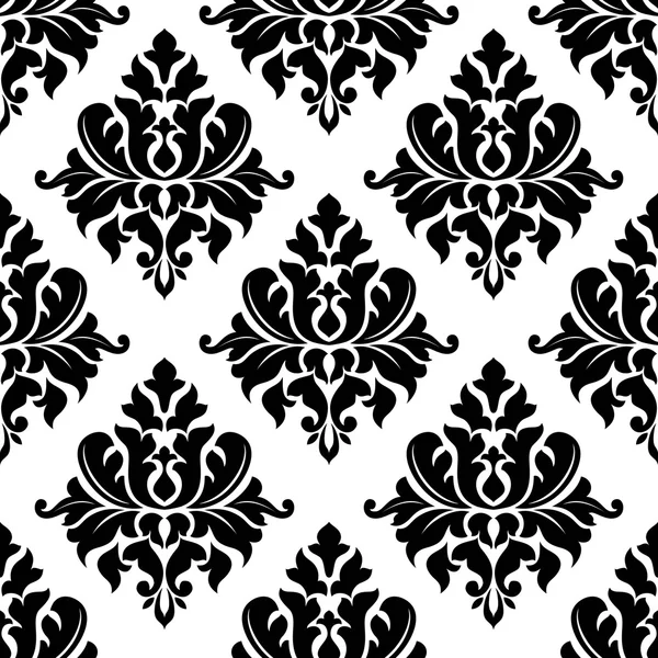 Damas motif floral sans couture — Image vectorielle